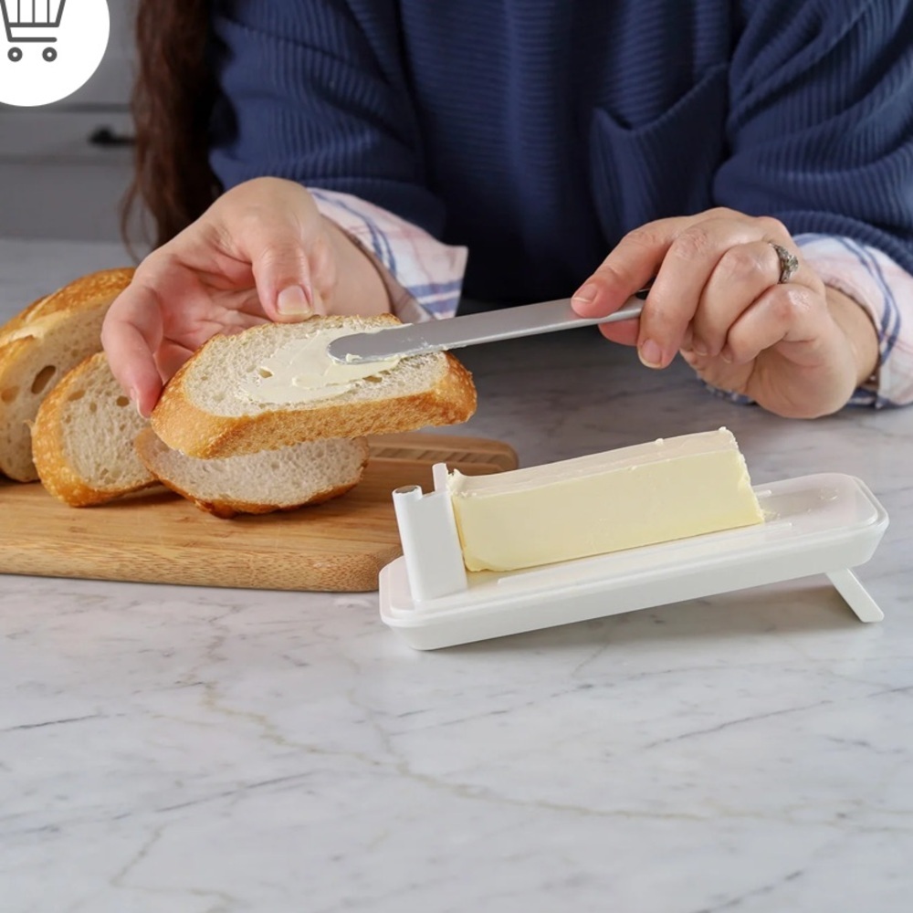 ButterLift Ergonomic Butter Dish Butter Keeper with Measurement Guide NIB